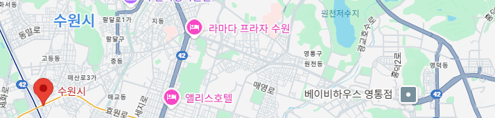 수원 출장마사지 가능 지역 지도 - 광교신도시, 수원역 등 포함