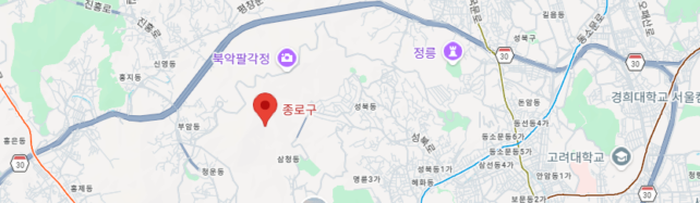 종로구 출장마사지 가능 지역 지도 - 종각, 삼청동 등 포함